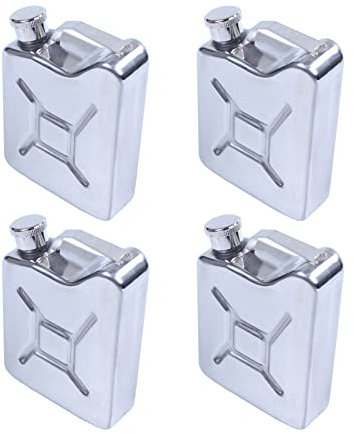 Echwave 4X Mini Edelstahl 5 Unzen Flachmann Schnaps Whisky Alkohol Brenngas Benzinkanister