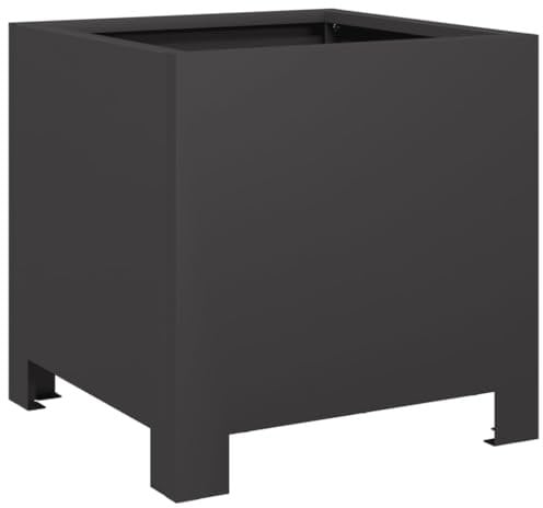 vidaXL Jardinière Noir 30x30x30 cm Acier, planteur, jardinière de Patio, bac à Fleurs, jardinière d'extérieur, boîte à Fleurs, bac à Jardin