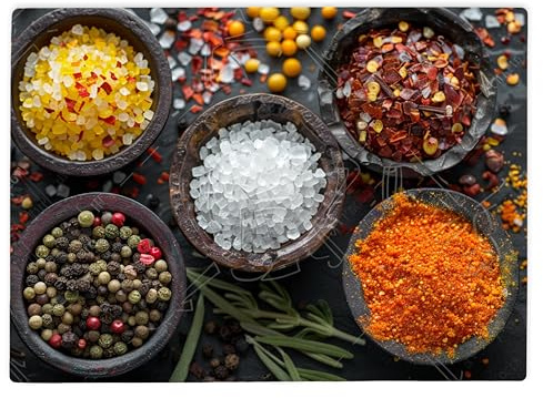 Shopagift Asian Spices Glass Chopping Board Large Kitchen Worktop Saver 39cm x 28cm