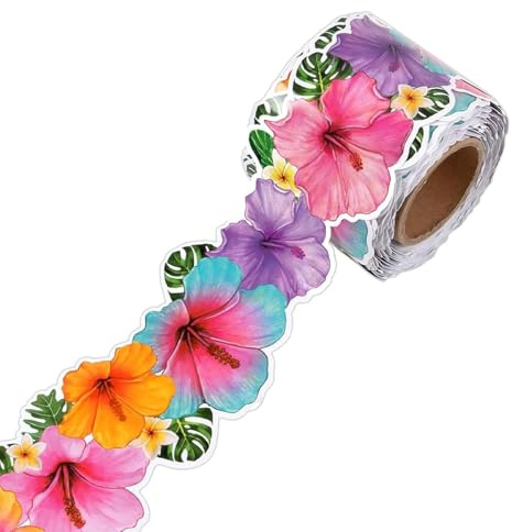 60.69ft Flower Leaf Bulletin Board Borders Trim for Classroom Decoration Plant Leaf Flower Border Trim for Notice Board