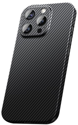HAMEXLN Carbon Fiber Case for iPhone 16 Pro Max/16 Pro/16 Plus/16, Slim Magnetic Phone Case Wireless Charging Anti-Fingerprint Cover,Black,16 Pro