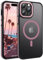 DUEDUE Cover Magnetica per iPhone 14 Pro Max 6.7[Compatibile con MagSafe], Custodia Opaca Nero per iPhone 14 Pro Max Case con Pulsante metallico Ultra-Sottile TPU Silicone Anti-Scivolo, Rosa