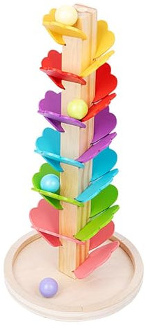 Genikeer Klang Murmelbahn Regenbogen | Hölzerner Musikbaum Regenbogen | Musikbaum Große Kugeln | Regenbogen Musikbaum Für Kinder Lernspielzeug Aus, Motorikspiel Für Kinder