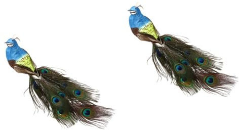 Bracket Light 2 PCs Künstliche Weihnachtsdekorationen Garten Garten Garten Ornament Gnom Sitzen Enten Pfauen Statue Tabletop Pfauen schmücken dekorative Miniaturschaum Wall lamp