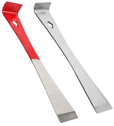 2 Pcs Small Pry Bar, Crow Bar, Crowbar, Stainless Steel Pry Bar Scraper Set, Woodworker's Multi-Purpose Magic Tool, Metal Flat Bar Crow Bar Pocket Pry Bar, for Pull, Pry and Scrape