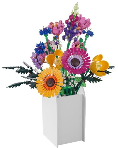 NiToy Vaso in legno per fiori Lego (bianco)