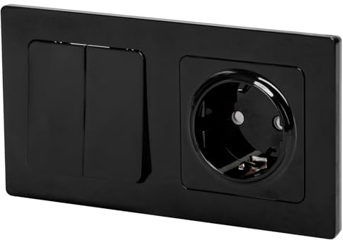 Presa schuko – Presa con due interruttori a 2 vie, design compatto per controllo della luce, facile installazione e uso pratico all'interno. *