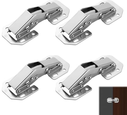 4PCS Premium 90° Soft Close Kitchen Cupboard Hinges, Cabinet Hinges, Concealed Kitchen Door Hinge for Wardrobe, Drawer and Cabinet Doors, Easy Installation, Durable Hardware Pack