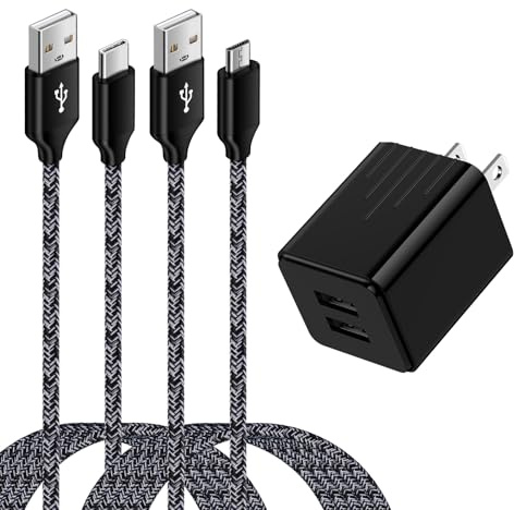 10W Kindle Fast Charger Replacement for All Kindle Paperwhite/Kindle Scribe/Colorsoft/Oasis/Voyage/Kindle Touch/DX/Keyboard/Kids Edition/E-Reader/Fire HD/Kids Pro,with 6FT USB C Cable & Micro USB Cord