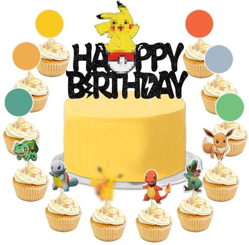 YOGARTH 25 Stück Tortendeko Nicht Essbare Junge Mädchen, Kuchen Deko Kinder, Happy Birthday Cake Topper Set für Kindergeburtstag Party Kuchen Dekoration (C)