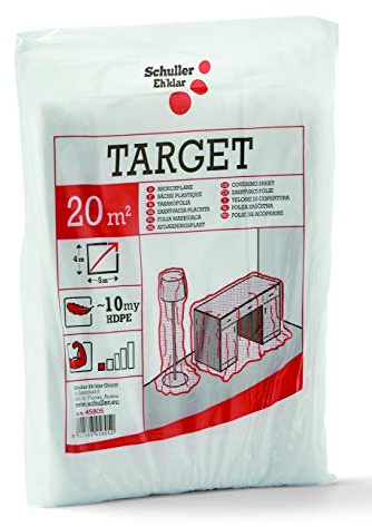Schuller Eh'klar TARGET 10my Abdeckplane, Abdeckfolie 4x5m, transparent, 45805