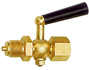 RIEGLER 102649-9009/M Manometer-Absperrhahn, Muffe - Zapfen, aus Messing blank, G 1/2, 1Stk