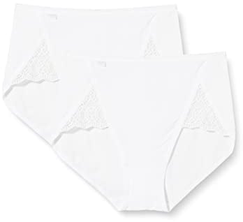Sloggi Damen Taillenslip Sloggi Pure Sense Luxe BH, 2er Pack, Weiß (0003 Blanc), 38