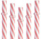 Dakoufish BPA Free 12 Piece 9 Inch Reusable Plastic Thick Drinking Straws for Mason Jar Rambler Small Stripe（9inch，Pink）