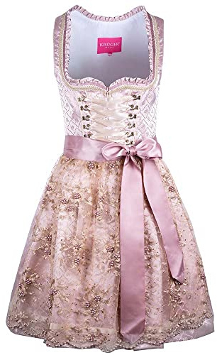 Krüger Dirndl kurzes Dirndl Rosalia rosa/Creme 50er, Gr.40 Damen