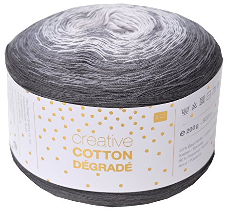 Rico creative Bobbel Cotton Degraded Color 005, 200g Bobbel mit dezentem Farbverlauf, ca. 800m Farbverlaufsgarn