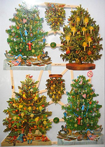 Glanzbilder Tannenbaum Weihnachten EF 7390 Oblate Posiebilder Scrapbook Deko GWI 528