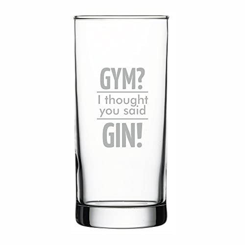4you DESIGN Gin Glas mit lustigem Spruch | Thought you said Gin! | Geschenkidee für Männer und Frauen | Geschenk zum Geburtstag, Weihnachten, Valentinstag, Vatertag oder zur Hochzeit | 485 ml