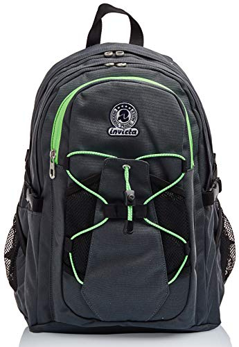 INVICTA ACTIVE BENIN ECO Rucksack aus nachhaltigem Stoff, Praktisch & Unisex, mit Laptopfach, Büro, Reise, Arbeit, Fahrrad, Backpack, Daypack, italienisches Design, grau