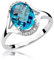 Lumari Gold - Damen Solitär Versprechen Ring Verlobungsring Damen Ring Gold 585 Echtgold 14k Gold mit natürlichem Diamanten Topas Gemstone Weißgold - Ringe Frauen - Hochwertiges Geschenk