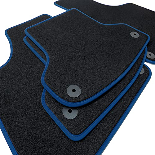 teileplus24 NL-103 Fußmatten kompatibel mit VW Golf Plus 5 6 Cross Premium Automatten 4-teilig Nubuk, Bandeinfassung:Blau