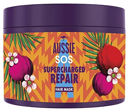 Aussie SOS Supercharged Repair Haarmaske, vegan, reparierend, leistungsstark, für Haar, das gerettet werden muss, mit australischen Superfoods, 450 ml