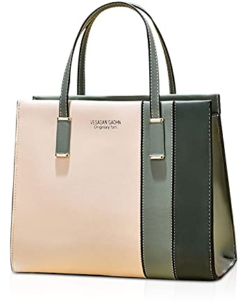 FANDARE Elegante Umhängetaschen Damen Schultertasche Verstellbare Frauen Handtasche PU Leder Wasserdicht Mittelgroß Büro Schule Einkauf Arbeitstasche Reisen Henkeltaschen Grün