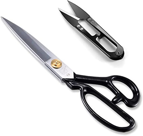 Linkshänder-Näh-Stoffschere, 25,4 cm, Schneiderschere, galvanisierte Oberfläche, Hartstahlschere zum Basteln, Schneidern, Lederschneiden (Fadenschneider INCL)