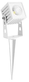 Beneito Faure Zas - Mini proyector cuadrado LED regulable de suelo para exterior con estaca - Blanco