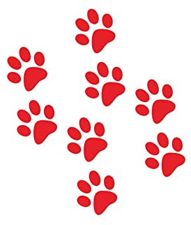 Auto-Aufkleber Pfotenabdruck, Asudaro Niedliche Katzenpfote Hundepfoten Aufkleber Pfoten Pfötchen Hund Katze Aufkleber Sticker für Auto Motorrad Wand Laptop Möbel Auto Körper Emblem Aufkleber,rot