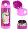 TAKWAY Gourde isotherme pour enfant - En acier inoxydable - Avec paille - 350 ml - Sans BPA - Anti-fuite - Pour l'école, la maternelle (licorne)
