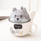 Xfeyaqlo Tasse Chien Husky Mignonne à Café et Petit Déjeuner avec Cuillère et Couvercle Utilisable Comme Tasse