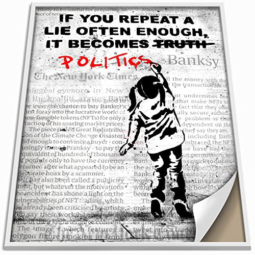 Boikal Collection Banksy Bilder ohne Rahmen Wandbilder XXL Poster Set - If You Repeat A Lie - 1-teilig, 40 x 60 cm - A2