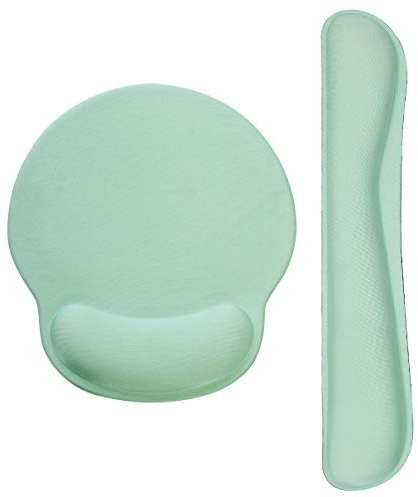 AOKSUNOVA Mauspad Handballenauflage Handgelenkstütze Tastatur Ergonomisches Mauspad mit Gelkissen Grün