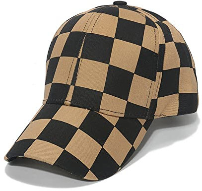 CAMICALMI Baseball Cap Unisex für Sport Laufen Tennis Schachbrett Muster Verstellbar Atmungsaktiv Outdoor