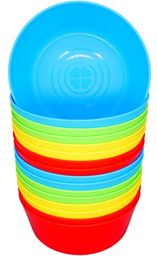 Bloomsworld 16 Toddler Plastic Bowls Set, Reusable, BPA Free, Kids Picnic and Party Tableware for Boys and Girls