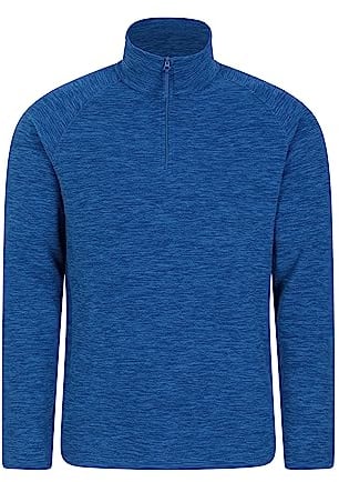 Mountain Warehouse Snowdon Mens Micro Fleece Top - Warm, Breathable, Quick Drying, Zip Collar Fleece Sweater, Soft & Smooth Pullover - For Spring Summer, Travelling, Walking Cobalt M