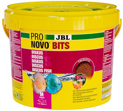 JBL PRONOVO BITS GRANO, Hauptfutter für für Diskus und Buntbarsche von 8-20 cm, Fischfutter-Granulat, Größe M, 5500 ml