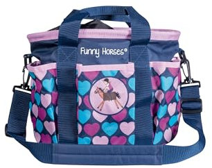 HKM Unisex Funny Horses Hearts Putztasche, Dunkelblau