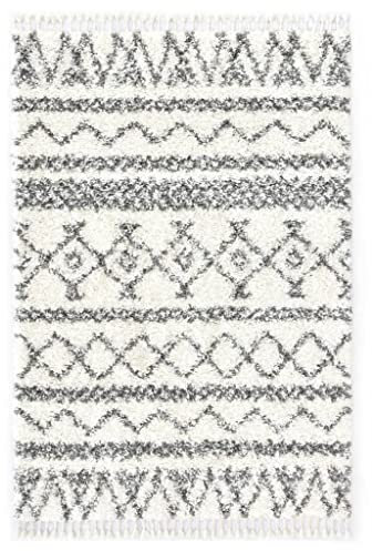 TEKEET Wohnmöbel Teppich Berber Shaggy PP beige grau 160x230 cm Gr