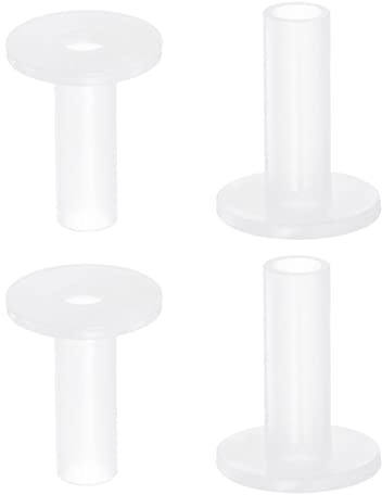 QUARKZMAN 4 Stück Geflanscht Hülse Lager 6mm Bohrung 8mm AD 25mm Länge Nylon Buchsen für Welle Weiß