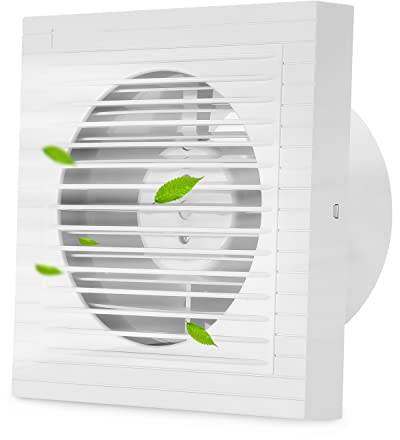 Duisrech Badlüfter 100 mm Abluftventilator, Wandventilator Mit Ruckstauklappe, Wandlüfterfür Badezimmer Lüfter Küche, Bad, Loftfenster und Keller, Geräuschloser Betrieb, Weiß.