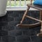 Neukids Pack of 30 Black Wood Grain Floor Tiles - Self-Adhesive Vinyl, Kitchen to Bedroom DIY Hexagon