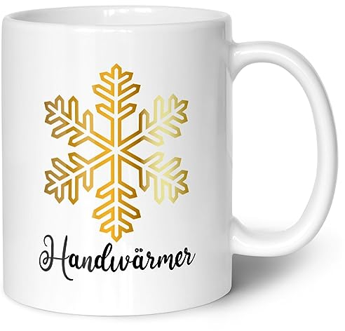 GRAVURZEILE Tasse mit Weihnachtsmotiv - Handwärmer - Geschenke für Frauen & Männer - Weihnachtstasse - Geeignet für die Mikrowelle - Geschenk zu Wichteln und Weihnachten - Weiß