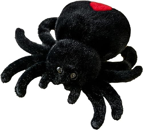 JOSON 10 Zoll Halloween Cartoon Spinne Plüschtier Niedliche Spinne Plüschtier Jungen Mädchen Schlafzimmer Party Dekoration (Schwarz)