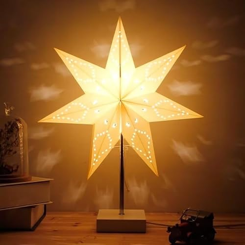 GUANSHAN Polygonale Stern Nachtlicht Nordische Art Tischlampe Nachttischlampe Dekorative Tischleuchte Tischbeleuchtung Stimmung Tischlampe Für Schlafzimmer, Wohnzimmer