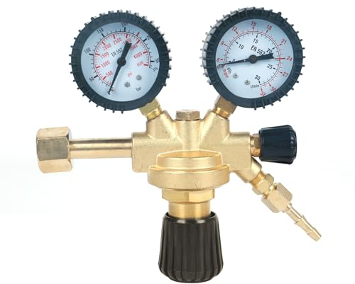 MIG/MAG WIG TIG Mehrwegflaschen,Druckminderer Druckregler für Argon/CO2 Schutzgas zu MIG/MAG Schweißgerät Sherman Turbo W 21,8 x 1/14,Gas Druckregler einstufig für MIG MAG WIG Schutzgas Schweißen
