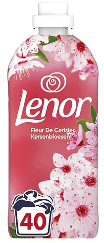 Lenor Adoucissant Linge, 480 Lavages (12x40), Fleur de Cerisier, Collection Bien-être Avec Une Touche d’Huile Essentielle, Formule Fraîcheur Ultra Concentrée, Fabriqué en France