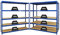 PROREGAL Mega Deal 3er-Set Schwerlastregal Giant Elephant 180x180x45cm mit 5 Ebenen Fachlast 200kg Blau, Kellerregal, Steckregal, Garagenregal, Lagerregal