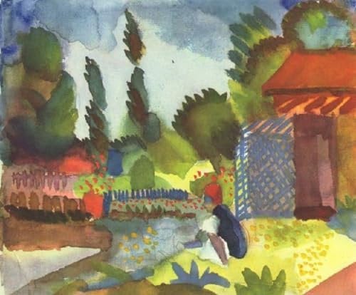 Toperfect Ölgemälde auf Leinwand, 9 berühmte Wandkunst, Sitzender Araber August Macke –05, €50-2000 Handgemalt von Lehrern der Kunstakademien